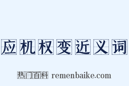 应机权变近义词是什么意思的图片